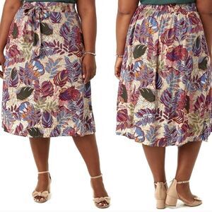 Westport floral skirt Hawaiian Palm print NEW 1X NWT tropical flowy